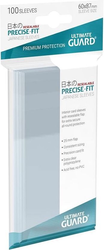 Obaly na karty 60 x 87 mm - (Ultimate Guard Precise-Fit Resealable) - obrázek 2
