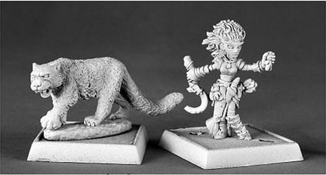 Figurka Gnómské druidky a sněžného leoparda - obrázek 1