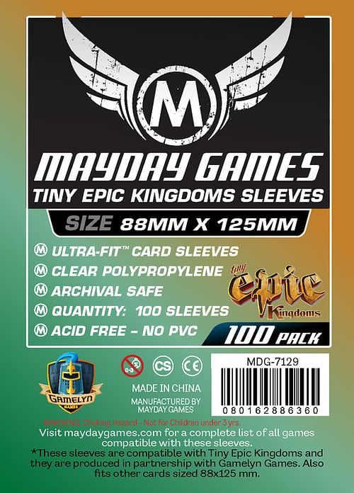 Obaly na karty 88 x 125 pro Tiny Epic Kingdoms (Mayday) - obrázek 1