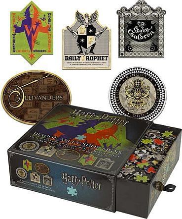 Puzzle Harry Potter Diagon Alley Shop Signs, 5x200 dílků - obrázek 1