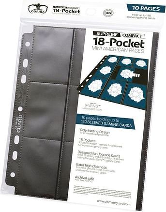 10 složek pro karetní album (Ultimate Guard 18-Pocket), černé - obrázek 1