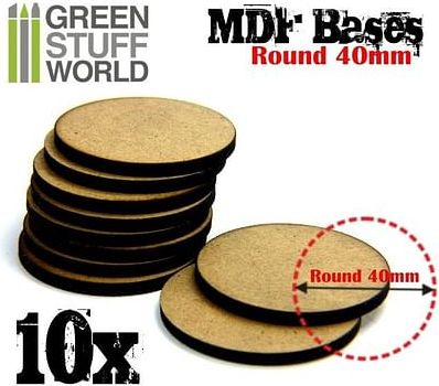Dřevotřískové podstavce MDF Bases - Round 40mm (10 ks) - obrázek 1