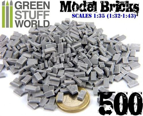 Dekorace Green Stuff World: Model Bricks, šedé - obrázek 1