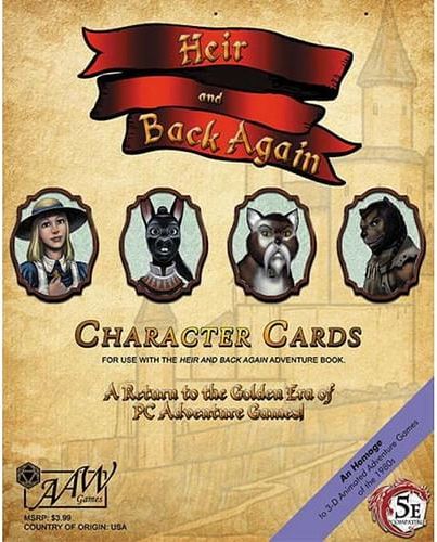 Heir & Back Again 5th Edition Character Cards - obrázek 1