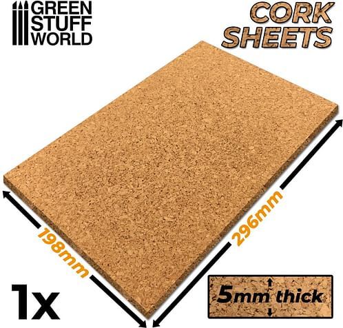 Green Stuff World: Cork Sheet (tloušťka 5 mm), 1 ks - obrázek 1