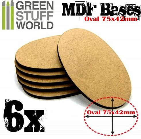 Dřevotřískové podstavce MDF Bases - Oval 75 x 42 mm (6 ks) - obrázek 1