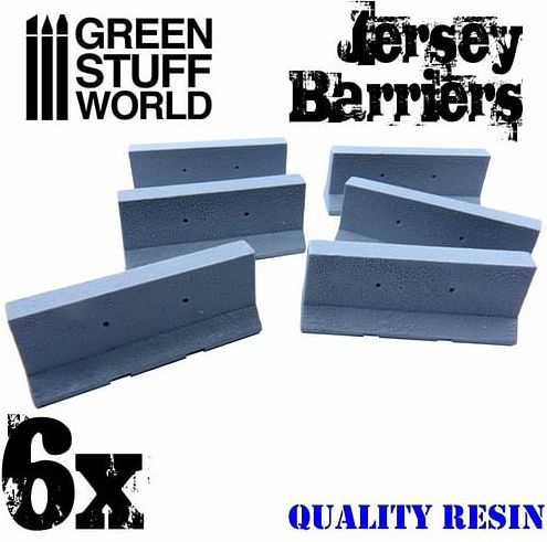 Dekorace Green Stuff World: Jersey Barriers, 6 ks - obrázek 2