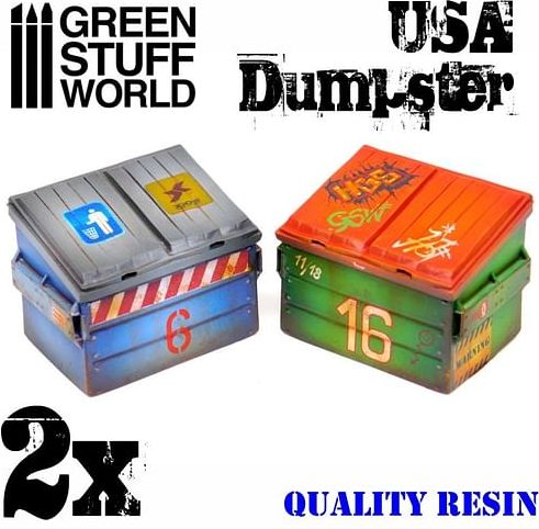 Dekorace Green Stuff World: USA Dumpster, 2 ks - obrázek 1