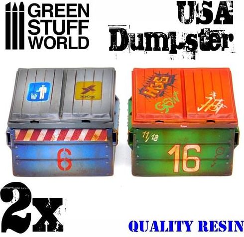 Dekorace Green Stuff World: USA Dumpster, 2 ks - obrázek 2