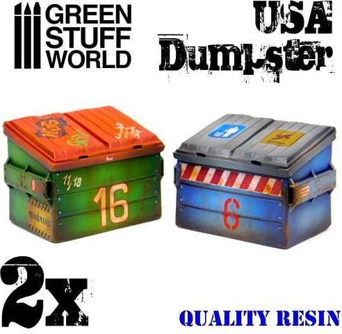 Dekorace Green Stuff World: USA Dumpster, 2 ks - obrázek 3