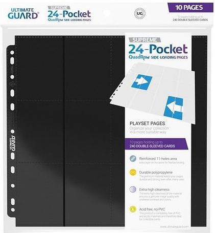 10 složek pro karetní album (UG 24-Pocket QuadRow), černé - obrázek 1