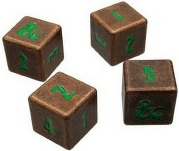 Sada kovových kostek D&D D6: Feywild Copper and Green (4 ks) - obrázek 1