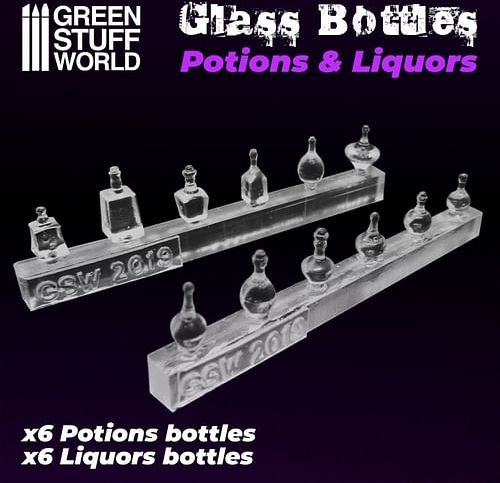 Dekorace Green Stuff World: Resin Potion and Liquor Bottles - obrázek 1