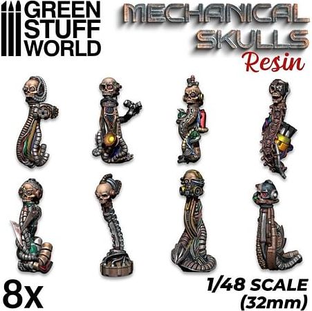 Dekorace Green Stuff World: Resin Mechanical Skulls - obrázek 1
