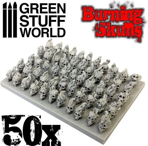Dekorace Green Stuff World: Resin Burning Skulls - obrázek 1