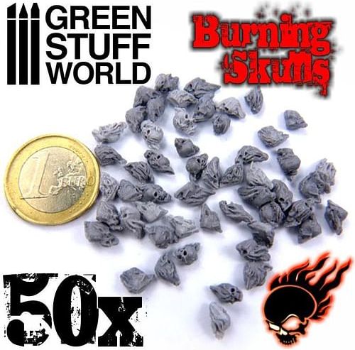 Dekorace Green Stuff World: Resin Burning Skulls - obrázek 2