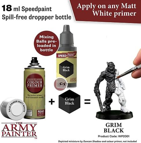 Army Painter: Speedpaint Grim Black 18ml - obrázek 2