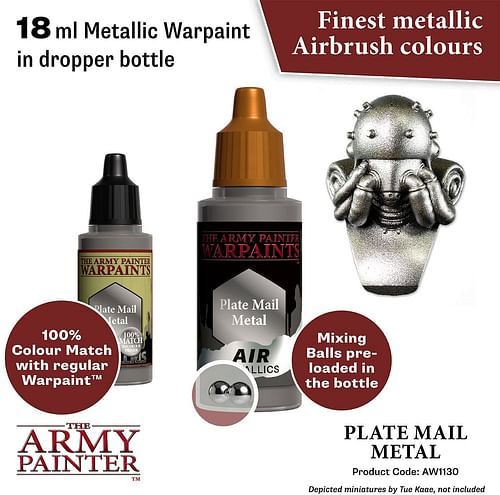 Warpaints Air Metallic Plate Mail Metal 18ml - obrázek 2