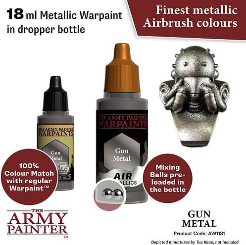 Warpaints Air Metallic Gun Metal 18ml - obrázek 2
