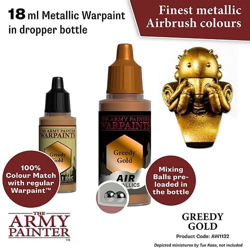 Warpaints Air Metallic Greedy Gold 18ml - obrázek 2