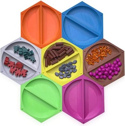 Hexová miska na herní komponenty - půlená, barva zelená - obrázek 4