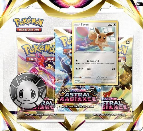 Pokémon TCG: Sword & Shield 10 Astral Radiance 3-Pack Blister - Eevee - obrázek 1