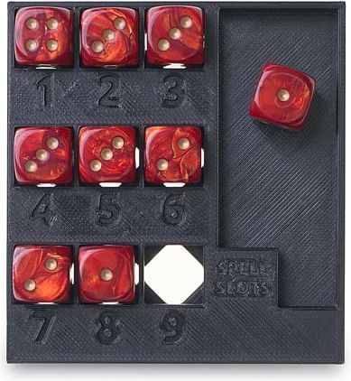 Dungeons & Dragons Spell Tracker na 12mm kostky, varianta obdélník - obrázek 2