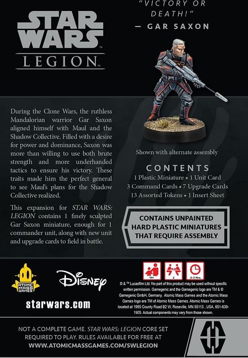 Star Wars: Legion - Gar Saxon Commander Expansion - obrázek 2