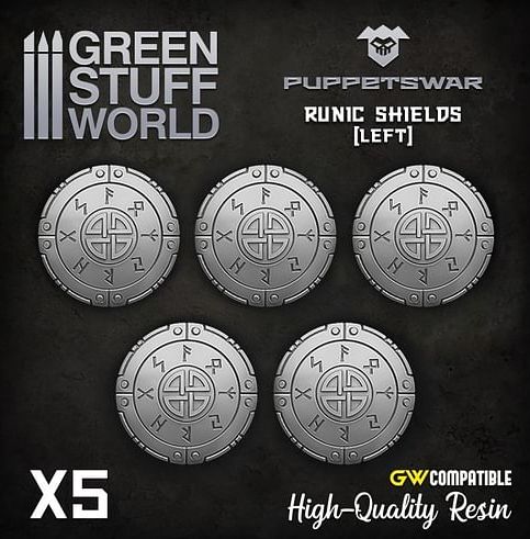 Dekorace Green Stuff World: Runic Shields, 5 ks - obrázek 1