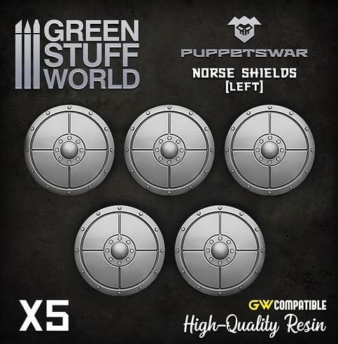 Dekorace Green Stuff World: Norse Shields, 5 ks - obrázek 1