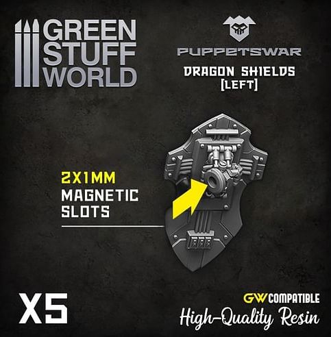 Dekorace Green Stuff World: Dragon Shields, 5 ks - obrázek 3