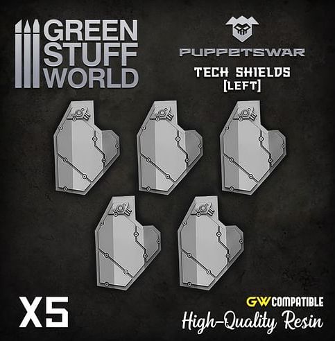 Dekorace Green Stuff World: Tech Shields, 5 ks - obrázek 1