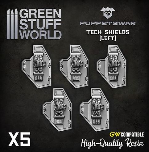 Dekorace Green Stuff World: Tech Shields, 5 ks - obrázek 2