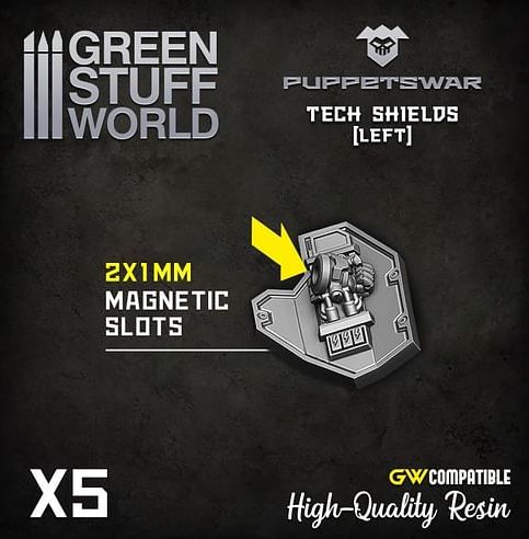 Dekorace Green Stuff World: Tech Shields, 5 ks - obrázek 3