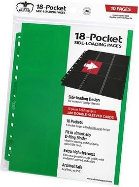 10 složek pro karetní album s kroužkovou vazbou (Ultimate Guard 18-Pocket pages), barva černá - obrázek 3