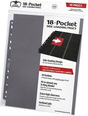 10 složek pro karetní album s kroužkovou vazbou (Ultimate Guard 18-Pocket pages), barva černá - obrázek 5