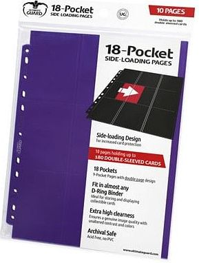 10 složek pro karetní album s kroužkovou vazbou (Ultimate Guard 18-Pocket pages), barva černá - obrázek 6
