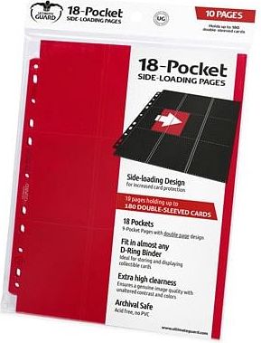 10 složek pro karetní album s kroužkovou vazbou (Ultimate Guard 18-Pocket pages), barva černá - obrázek 7