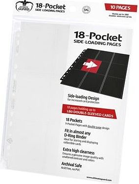 10 složek pro karetní album s kroužkovou vazbou (Ultimate Guard 18-Pocket pages), barva černá - obrázek 8