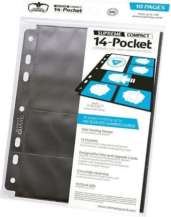 10 složek pro karetní album (Ultimate Guard 14-Pocket), černé - obrázek 1