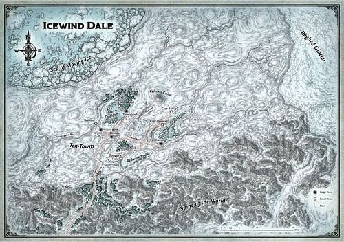 Dungeons & Dragons: Icewind Dale - Rime of the Frostmaiden Regional Map - obrázek 1