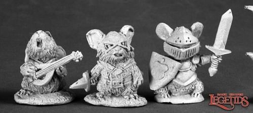 Figurky myší bard, zloděj a rytíř, 3 ks - obrázek 1