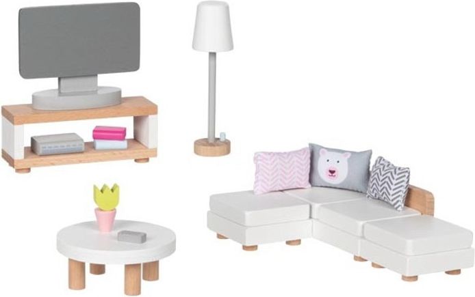 Nábytek pro panenky - Obývací pokoj moderní světlý (Goki) - obrázek 1