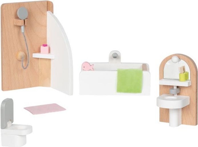 Nábytek pro panenky - Koupelna moderní světlá (Goki) - obrázek 1