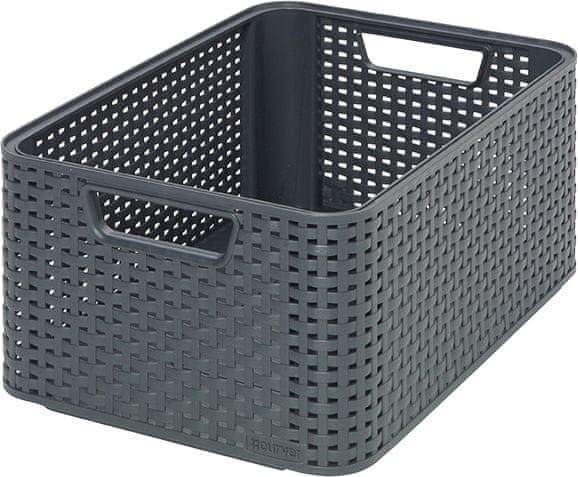 Curver Úložný box RATTAN Style2 M antharacite - obrázek 1