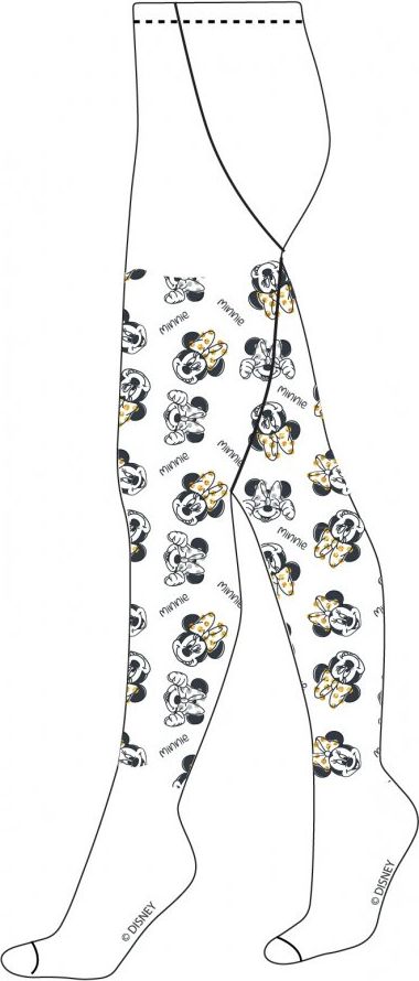 E plus M · Dětské / dívčí punčocháče Minnie Mouse -  Disney - 40 DEN (silonky) - bílé 128 / 134 - obrázek 1