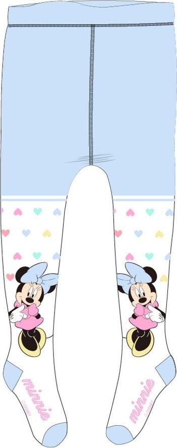 E plus M · Dětské / dívčí punčocháče Minnie Mouse se srdíčky - Disney Světle modrá 104 / 110 - obrázek 1