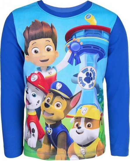 Setino - Chlapecké tričko s dlouhým rukávem Tlapková patrola (Paw Patrol) -  modré 128 - obrázek 1