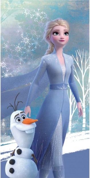 CARBOTEX - Dětská bavlněná osuška Ledové království / Frozen - Elsa a Olaf / 70 x 140 cm - obrázek 1