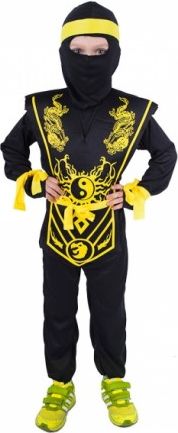 Dětský kostým žlutý ninja (S) - obrázek 1
